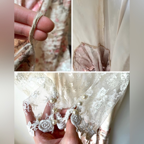 Drop waist/mermaid  floral skirt lace bodice wedding dress/evening gown - Picture 12 of 17